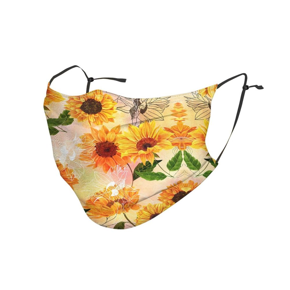 Beautiful sunflower Adult Dust Mask Cover - Breathable, Adjustable for Outdoor, Camping, Running, Traveling, Work, and Daily Use