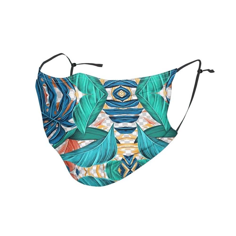 Tropical Palm Leaf Adult Dust Mask Cover - Breathable, Adjustable for Outdoor, Camping, Running, Traveling, Work, and Daily Use