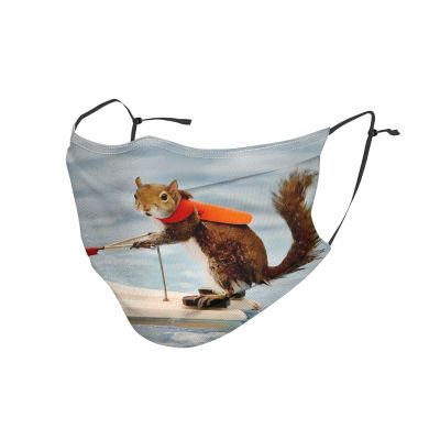 Water Skiing Fox Squirrel Adult Dust Mask Cover - Breathable, Adjustable for Outdoor, Camping, Running, Traveling, Work, and Daily Use
