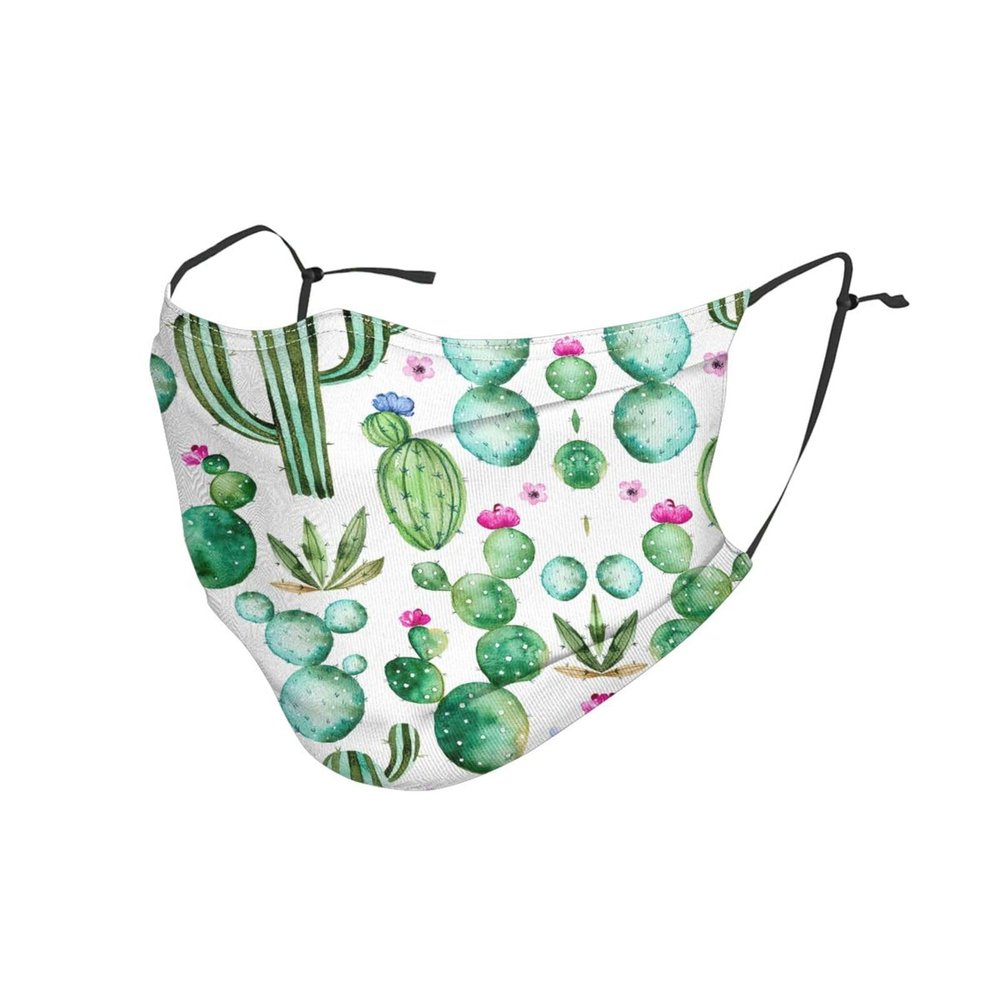 Cactus Flower Adult Dust Mask Cover - Breathable, Adjustable for Outdoor, Camping, Running, Traveling, Work, and Daily Use