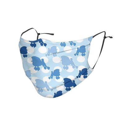 Blue Poodle Polka Dot Adult Dust Mask Cover - Breathable, Adjustable for Outdoor, Camping, Running, Traveling, Work, and Daily Use