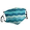 Blue Wave Stripe Adult Dust Mask Cover - Breathable, Adjustable for Outdoor, Camping, Running, Traveling, Work, and Daily Use view 2