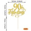 1 Pack 90 & Fabulous Cake Topper Assembled Glitter Ninety and Fabluous 90th Birthday Cake Pick for Cheers to 90 Years Old 90th Birthday Cake Decoration Theme Party Supplies Gold view 2