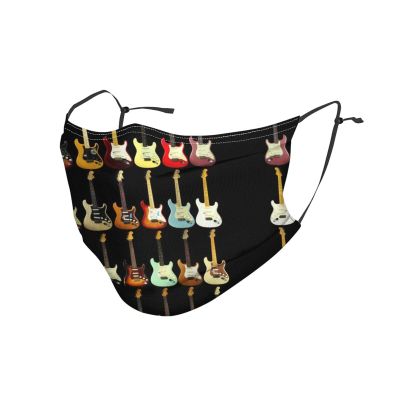 Art Guitar Pattern Adult Dust Mask Cover - Breathable, Adjustable for Outdoor, Camping, Running, Traveling, Work, and Daily Use
