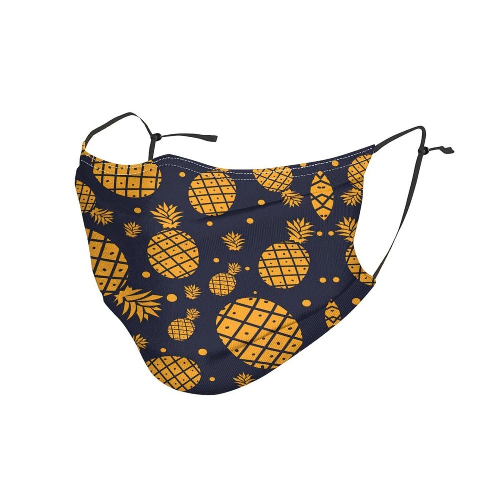 Golden Pineapple Adult Dust Mask Cover - Breathable, Adjustable for Outdoor, Camping, Running, Traveling, Work, and Daily Use