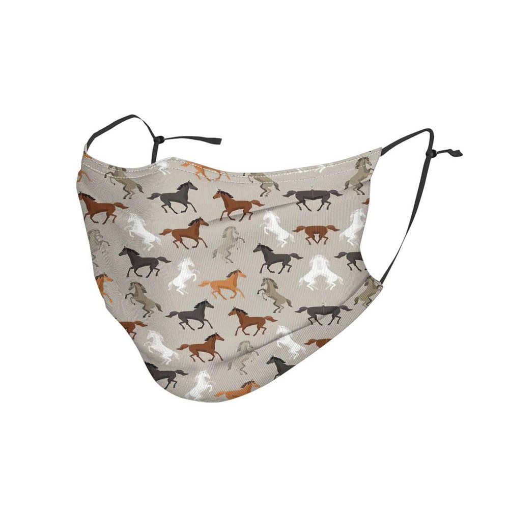 Cute Horse Adult Dust Mask Cover - Breathable, Adjustable for Outdoor, Camping, Running, Traveling, Work, and Daily Use