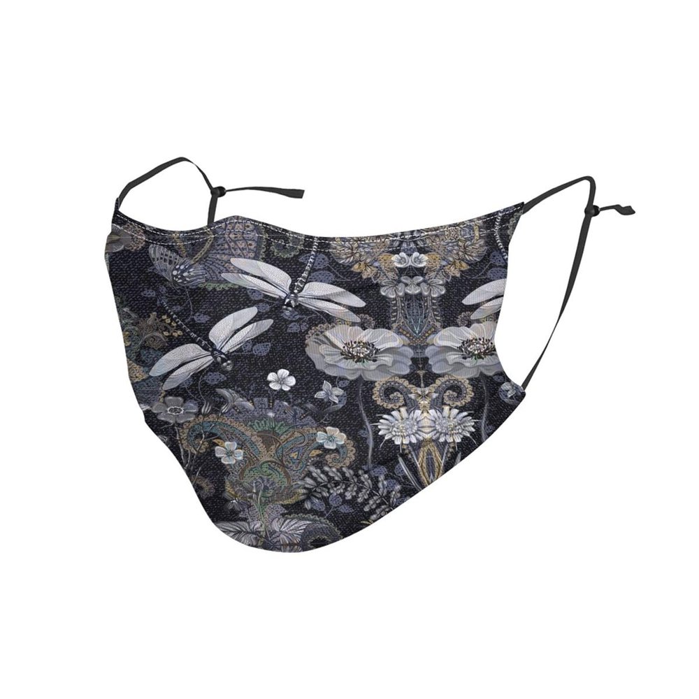 Dragonflies Grey Adult Dust Mask Cover - Breathable, Adjustable for Outdoor, Camping, Running, Traveling, Work, and Daily Use