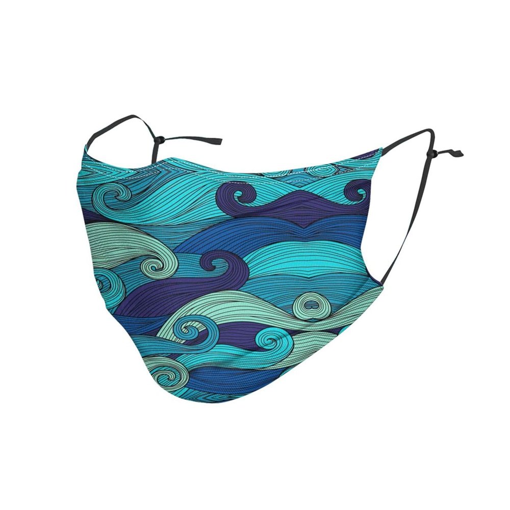 Ocean stripe pattern Adult Dust Mask Cover - Breathable, Adjustable for Outdoor, Camping, Running, Traveling, Work, and Daily Use