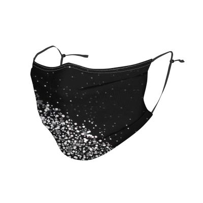 Black white glitter Adult Dust Mask Cover - Breathable, Adjustable for Outdoor, Camping, Running, Traveling, Work, and Daily Use