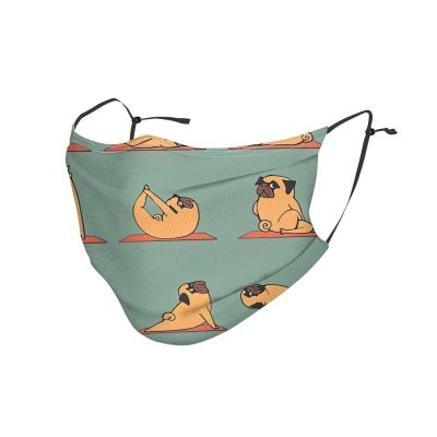 Yoga pug Adult Dust Mask Cover - Breathable, Adjustable for Outdoor, Camping, Running, Traveling, Work, and Daily Use