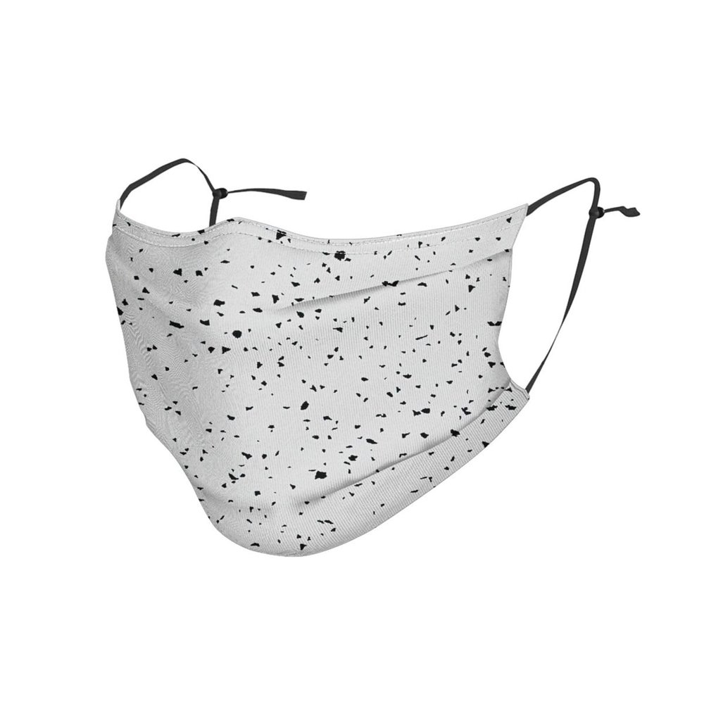 Black White Speck Adult Dust Mask Cover - Breathable, Adjustable for Outdoor, Camping, Running, Traveling, Work, and Daily Use