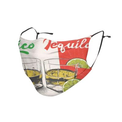 Mexico Flag and Tequila Adult Dust Mask Cover - Breathable, Adjustable for Outdoor, Camping, Running, Traveling, Work, and Daily Use