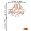 1 Pack 40 & Fabulous Cake Topper Assembled Glitter Forty and Fabluous 40th Birthday Cake Pick for Cheers to 40 Years Old 40th Birthday Cake Decoration Theme Party Supplies Rose Gold view 2