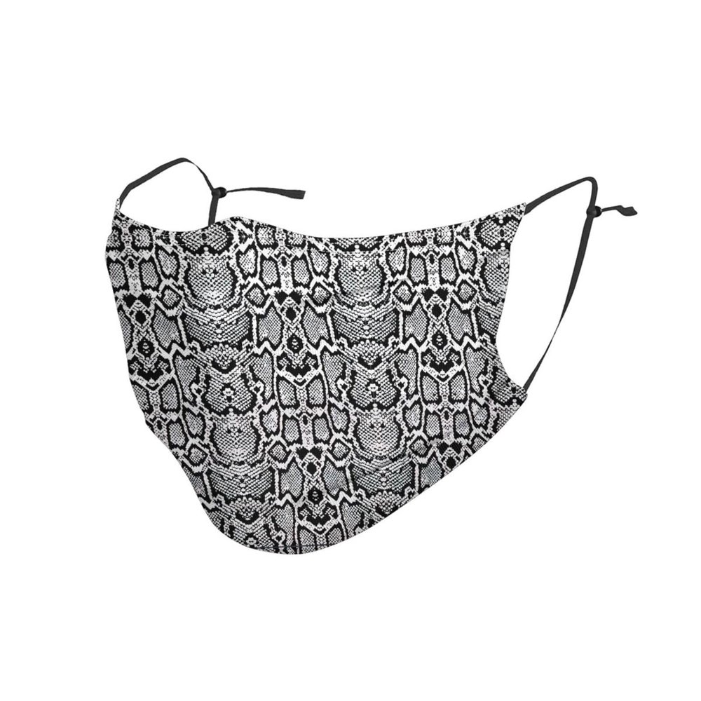 Black White Snake Skin Adult Dust Mask Cover - Breathable, Adjustable for Outdoor, Camping, Running, Traveling, Work, and Daily Use