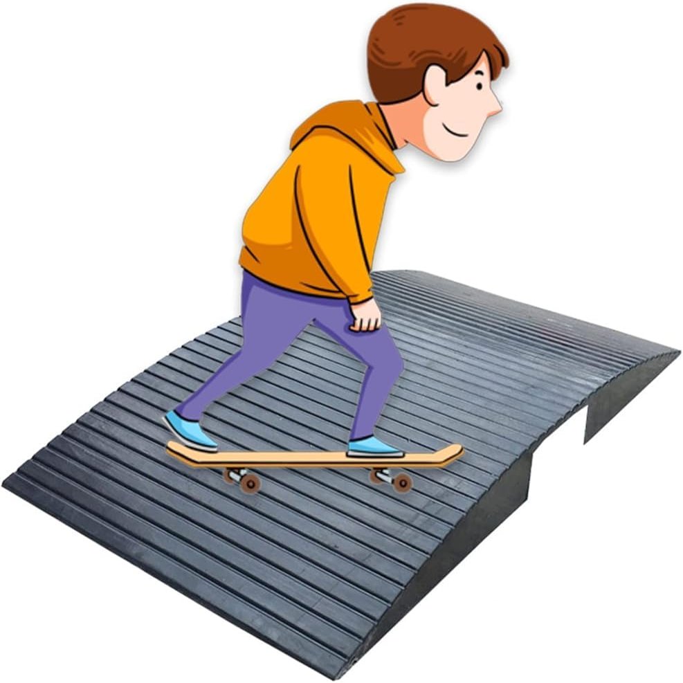 Mobility Ramp - Wide Rubber Bridge Threshold for Driveway/Shed/Patio Sliding Door & Doorways(Size:86x50x6cm(33.8"x20"x2.3"))