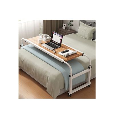 Rolling Overbed Table with Wheels for Writing Eating and Working on Bed (Color: B)