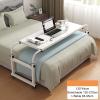 Rolling Overbed Table with Wheels for Writing Eating and Working on Bed (Color: B) view 3