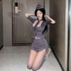 cxbyjyg New flight attendant separate outfit passion seduction suit separate sexy game uniform Grey view 3