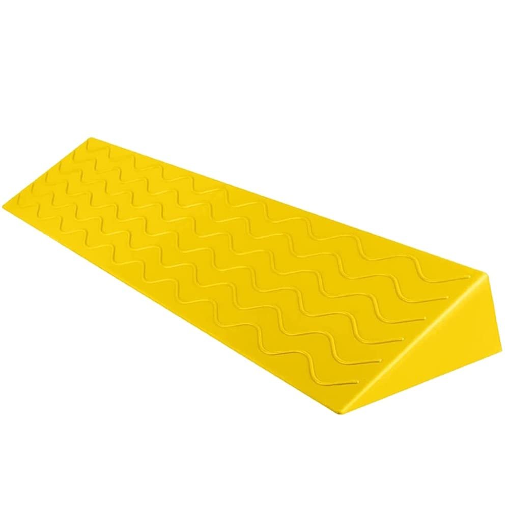 Rubber Wheelchair Ramp for Home Steps/Door Non Slip Textured Surface 39" Wide Curb Ramp 3.35" Rise Threshold Ramp (Yellow 99 * 18 * 8.5cm)