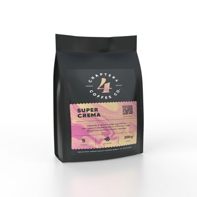 Chapter 4 Coffee Super Crema Coffee Beans | Finely Crafted Coffee Roasted in the UK | Gourmet Beans for Great Tasting Coffee at Home or On the Go | Premium Single Origin Arabica Beans