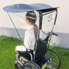 QiuShuiDr Universal Electric Wheelchair Canopy Awning, Adjustable Outdoor Umbrella UV Resistant Sun Shade Rain Cover Wheelchair Folding Cape Canopy For Most Wheelchairs view 1