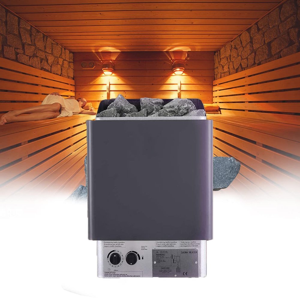 YXFAZPP Home Sauna,3-6KW Electric Sauna Heater Stove Dry Steam Sauna Stove with Internal Controller And Timer Bath Sauna Heater Stove 30-110F Stainless Steel for 2-13M3 Room (3KW)