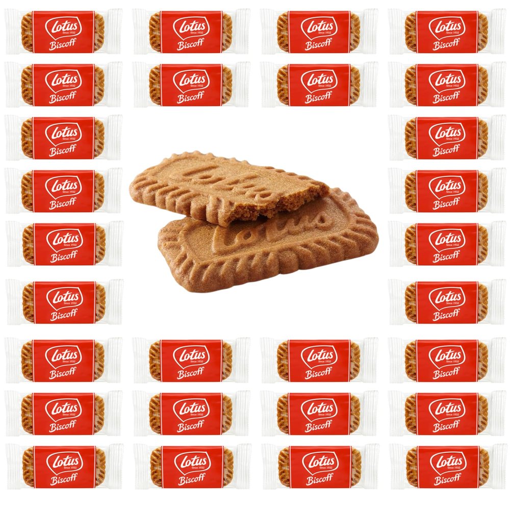 30 x Lotus Biscoff Caramelised Single Biscuits Individually Wrapped by Espresso Yourself  Vegan Biscuits Perfect for Coffee, Convenient Multipacks of Individual Wrapped Biscuits Packs