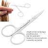 Mustache Scissors, Stainless Steel Eyebrow Trimming Scissors Eyebrow Scissors Nose Hair Scissors Professional Beauty Scissors for Hair Cutting for Home and Travel Use view 2