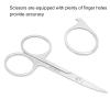 Mustache Scissors, Stainless Steel Eyebrow Trimming Scissors Eyebrow Scissors Nose Hair Scissors Professional Beauty Scissors for Hair Cutting for Home and Travel Use view 3