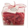BUMBLEDUKES SWEETS GIFT CUBE: FESTIVE FROSTED STRAWBERRY & CREAM PIPES - RETRO CANDY BOX view 3