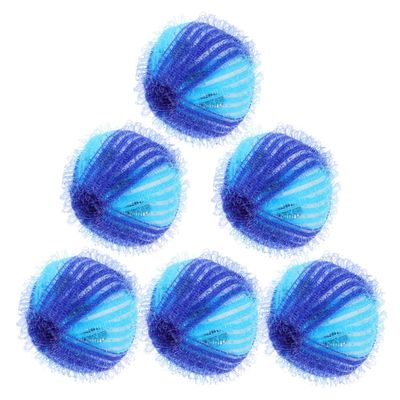 HOMSFOU Washing Machine Lint Hair Remover Balls 6pcs Small Blue Anti-winding Laundry Fur Catcher Reusable Pet Hair Remover for Clothes Cleaning
