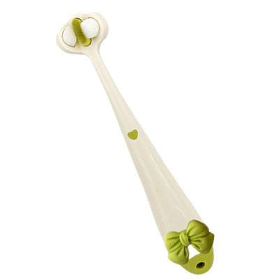 Uitseld Three Sided Toothbrush for Kids,Bowtie Design Boys Girls Toothbrush - Effective Wrap-Around Design Toothbrush with Easy-Grip Handle for Gentle Clean Each Tooth, Pretty Good Angle Clean Each