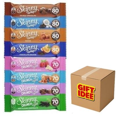 Skinny Bars Mix Bundle  24 High-Fibre Chocolate Bars, 471g Assorted Skinny Treats  Perfect Sweet Hamper from Gift idee