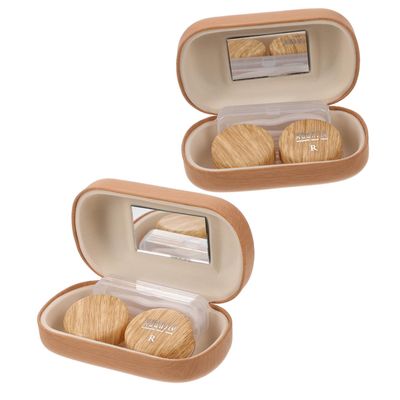 Healeved Cosmetic Lens Box Portable Holder Retro Case for for Contact Storage and Travel Use