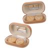 Healeved Cosmetic Lens Box Portable Holder Retro Case for for Contact Storage and Travel Use view 1
