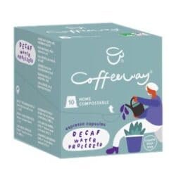 Coffeeway Espresso Decaf Water Processed Caps 120 pcs., (12 packs of 10pcs)