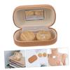 FRCOLOR Retro Leather Wood Grain Box Cosmetic Lens Organizer Portable Case for Girls Contacts Storage view 4