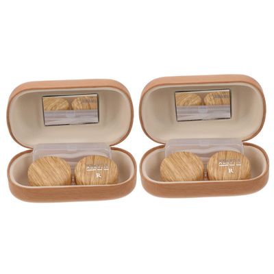 FOMIYES Vintage Leather Wood Grain Case 2-piece Set Waterproof Double Compartment Organizer for Daily Use for Travel and Storage