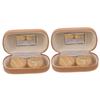 FOMIYES Vintage Leather Wood Grain Case 2-piece Set Waterproof Double Compartment Organizer for Daily Use for Travel and Storage view 1