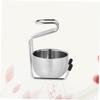 Beatifufu Stainless Steel Shaving Soap Bowl Brush Stand Holder Rust Resistant for Shaving Brush Dad Husband Grooming view 3
