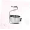 Beatifufu Stainless Steel Shaving Soap Bowl Brush Stand Holder Rust Resistant for Shaving Brush Dad Husband Grooming view 4