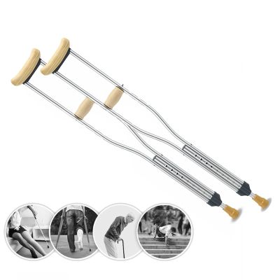 SJHDHDA Crutches for Adults Underarm Underarm Crutches for Adults, Adjustable Walking Crutches for Elderly People,Lightweight Aluminum Alloy Great for Travel or Work Learned extensively