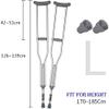 SJHDHDA Crutches for Adults Underarm Crutch Armpit Retractable Double Crutches Elderly Walking Stick Aluminum Alloy Handicapped Fracture Walker Great for Travel or Work (2pcs M) Learned extensively view 2