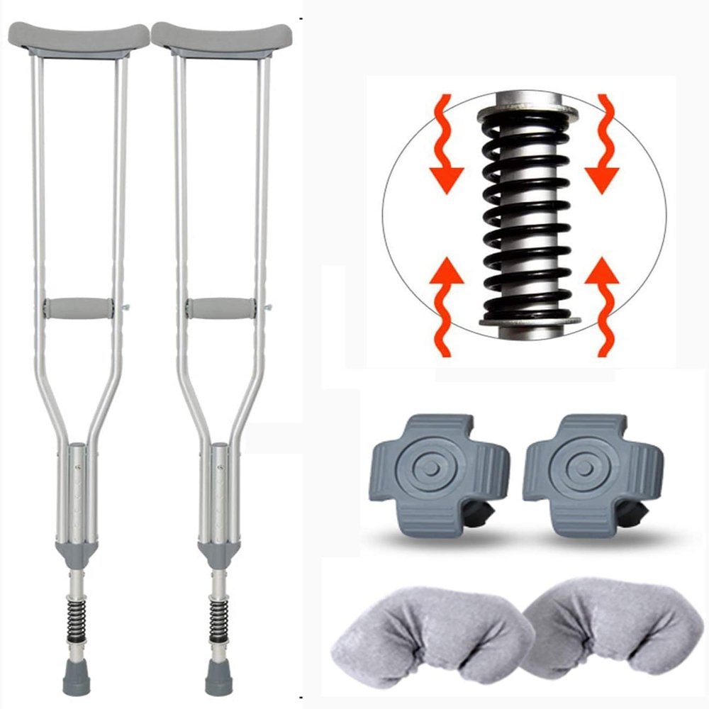 Crutches for Adults Underarm Underarm Crutches for Adjustable Underarm Adult Crutches with Damping Spring, Height Adjustable, Heavy Duty, Avoid Armpit Swelling Pain, 2X Crutches Ti Learned extensively