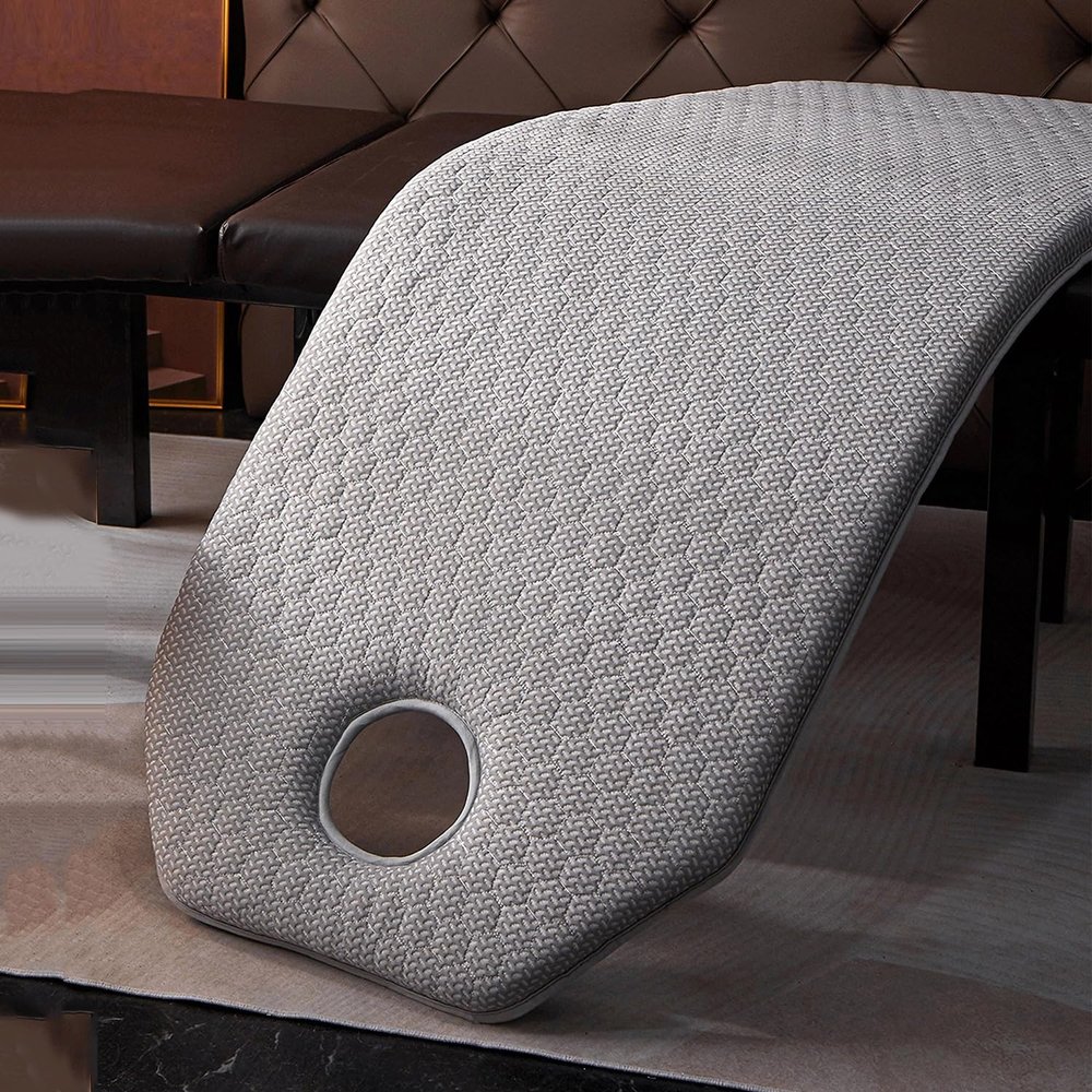 6cm Thick Non Slip Spa Bed Topper Mattress with Face Breath Hole Gray T 60x180cm Elastic Bands for Massage Table Massage Accessories Protective Pad