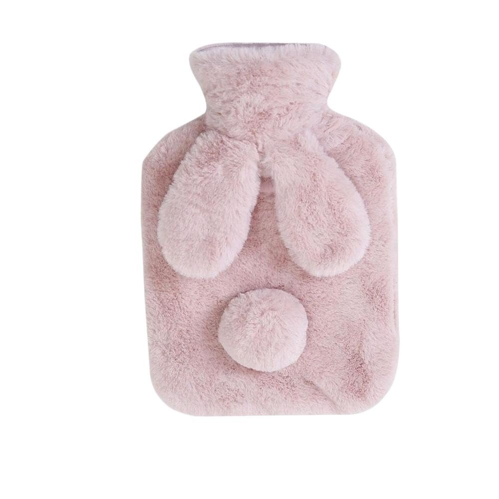 CaFfen Hot Water Bottle 500/1000ml Hot Water Bottle Soft Cover Rabbit Shape Cute Warm Water Bag Keep Warm In Winter Portable Hand Warmer Supplies Hot Water Bag(Pink 500ML)
