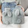CaFfen Hot Water Bottle 500/1000ml Hot Water Bottle Soft Cover Rabbit Shape Cute Warm Water Bag Keep Warm In Winter Portable Hand Warmer Supplies Hot Water Bag(Pink 500ML) view 3