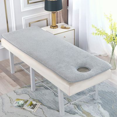 3cm Thick Square Head Beauty Bed Mattress in Solid Gray Color for Spa Massage Table Salon Foam Mattress Topper with Cushions 70x190cm