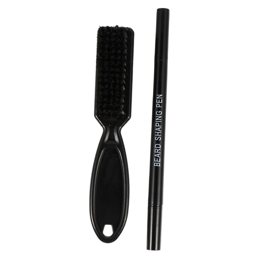 Didiseaon 2pcs Mustache Pen Beard Pencil Brush Men Beard Styling Kit Portable Travel Fade Resistant for Him