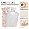 1L Large Hot Water Bottle with Soft Cover, Cute Cartoon Llamas and Cactus Transparent Hot Water Bags for Hot and Cold Compress, Menstrual Cramps, Neck and Shoulder Pain Relief view 3